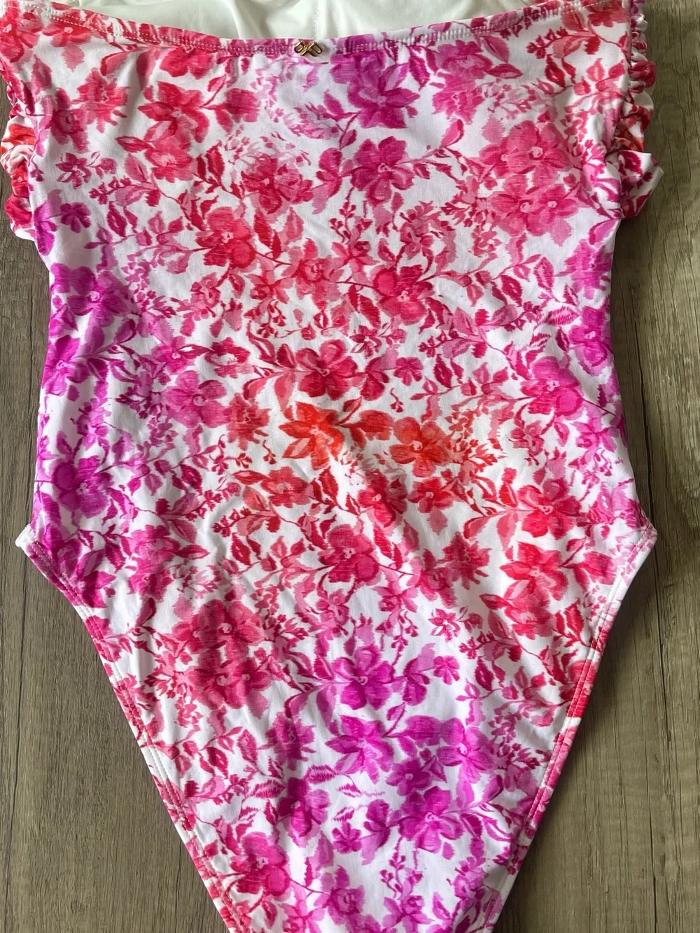 Floral Tie-Front One-Piece Swimsuit - Pink & Red